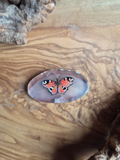 Hand-Painted Natural Agate Slice