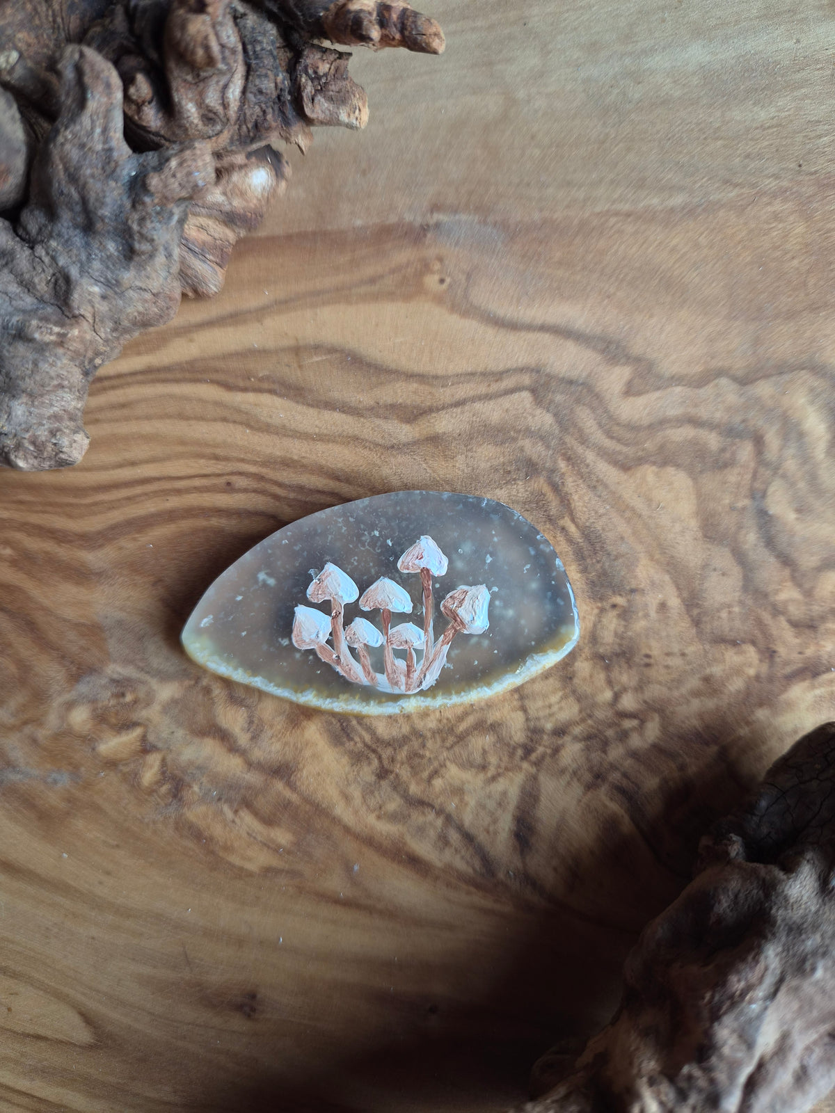 Hand-Painted Natural Agate Slice
