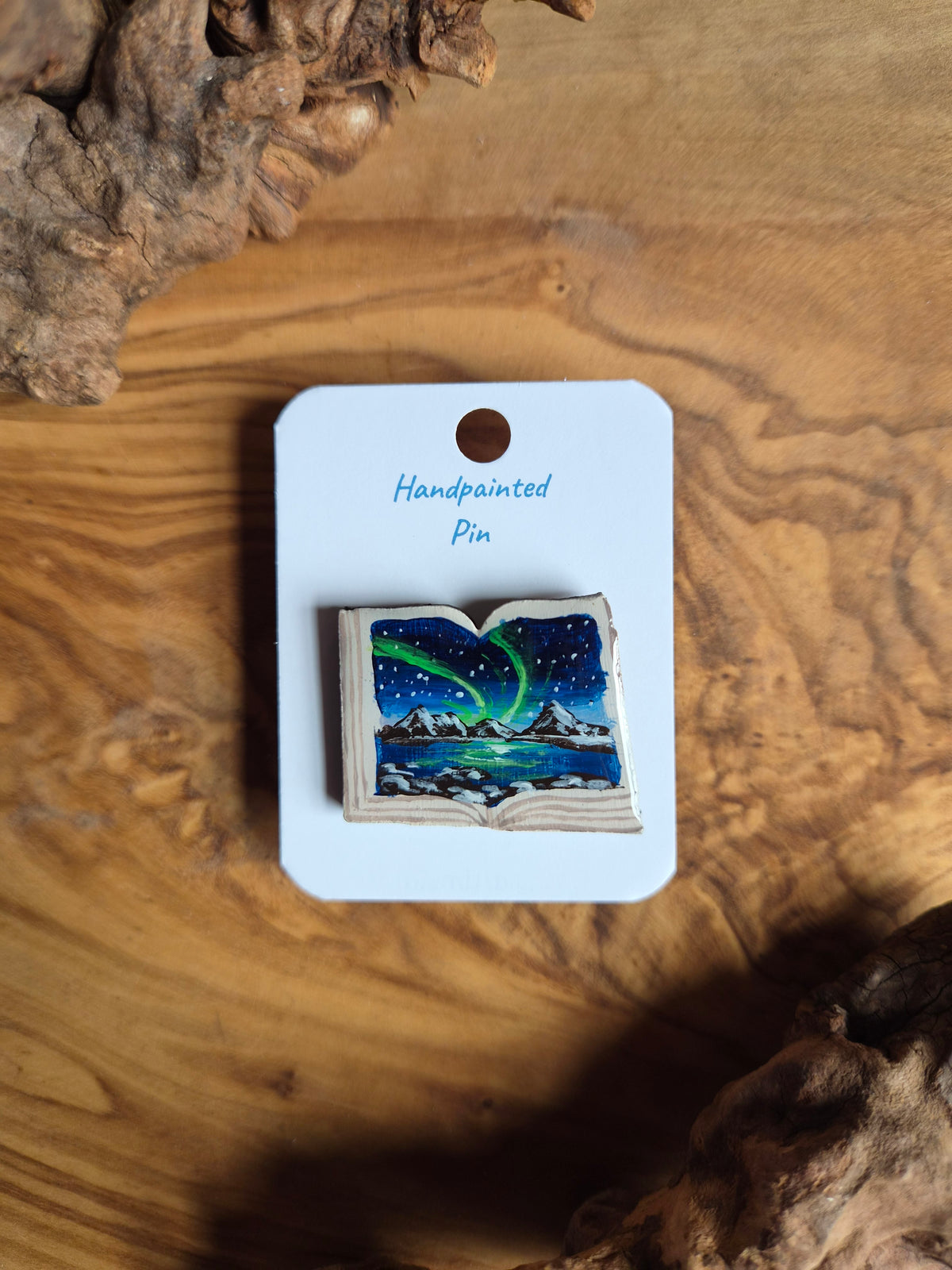 Little Book Pins – Hand-Painted Wooden Pin Badge